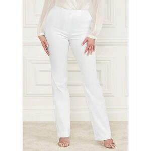 Marciano by Guess White Flare Trousers Women Size 2 Cotton Blend Dress Pants